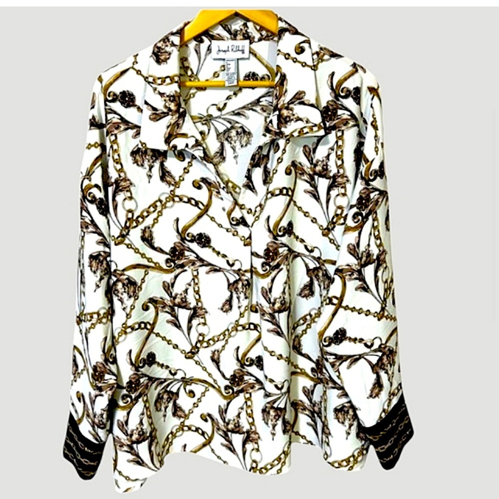 Joseph Ribkoff Chain & Floral Blouse BRAND NEW CONDITION
